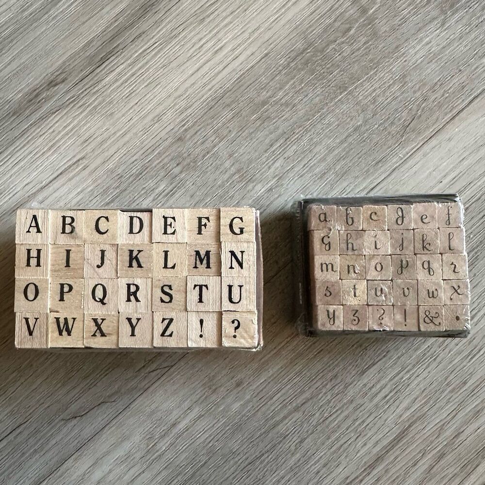 Vintage Y2K Alphabet Letter Rubber Stamps Upper Case & Lower Case NEW NOS